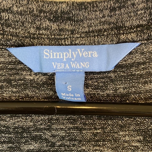 Vera Wang Grey/Black Button Up Cardigan Side Slits Size S - Picture 3 of 10